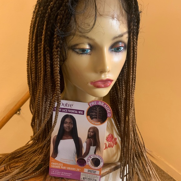 Outre HD Pre-Braided Lace Frontal Wig 13X4 Knotless Square Part Braids 26" - Picture 3 of 5